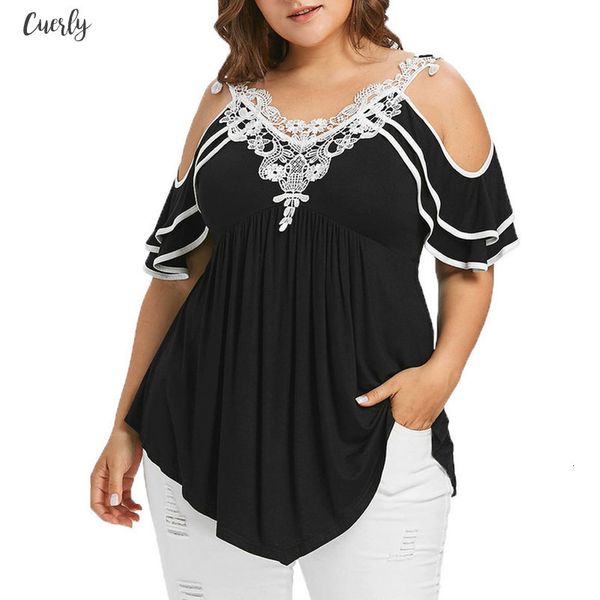 cap sleeve big large size loose blouses womens street wear off shoulder lace tee shirt tunic womens clothing 5xl, White
cap sleeve big large size loose blouses womens street wear off shoulder lace tee shirt tunic womens clothing 5xl, White