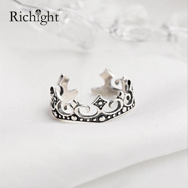 fashion korean 925 sterling silver rings for women mens simple design retro black crown ring gothic cool jewelry opening rings, Golden;silver
fashion korean 925 sterling silver rings for women mens simple design retro black crown ring gothic cool jewelry opening rings, Golden;silver