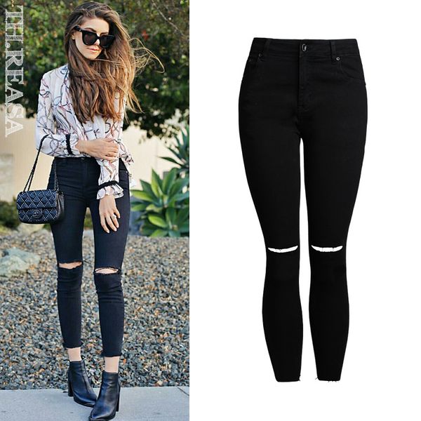 high waist skinny fashion boyfriend jeans for women hole vintage girls slim ripped denim pencil pants plus size 3xl ankle-length, Blue
high waist skinny fashion boyfriend jeans for women hole vintage girls slim ripped denim pencil pants plus size 3xl ankle-length, Blue