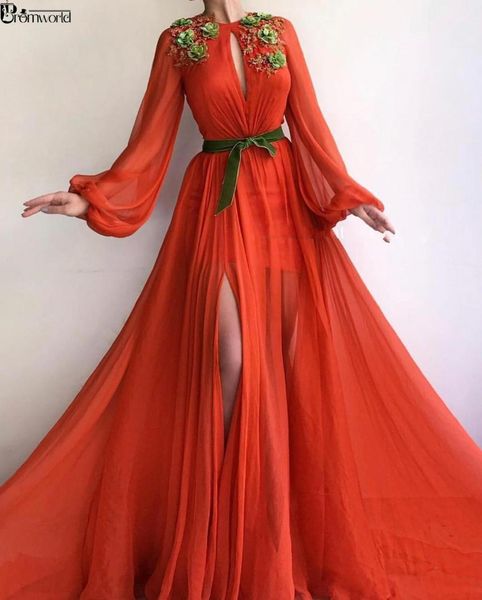 organge muslim evening dresses 2019 islamic dubai arabic long sleeves evening gowns 3d flowers chiffon slit formal prom dress, White;black
organge muslim evening dresses 2019 islamic dubai arabic long sleeves evening gowns 3d flowers chiffon slit formal prom dress, White;black