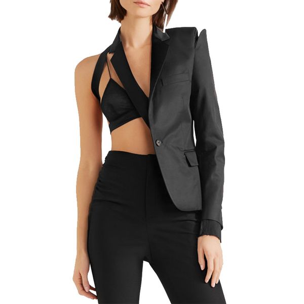 2020 new slim-fit street long-sleeved summer women symmetrical short stitching design upper garment women, White;black
2020 new slim-fit street long-sleeved summer women symmetrical short stitching design upper garment women, White;black