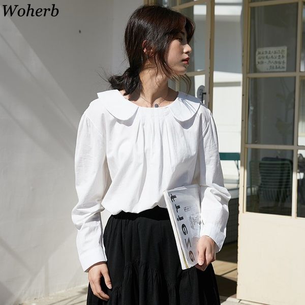 women's blouses & shirts woherb 2021 spring summer sweet white blouse womens clothing loose doll collar casual elegant shirt long-sleev
women's blouses & shirts woherb 2021 spring summer sweet white blouse womens clothing loose doll collar casual elegant shirt long-sleev