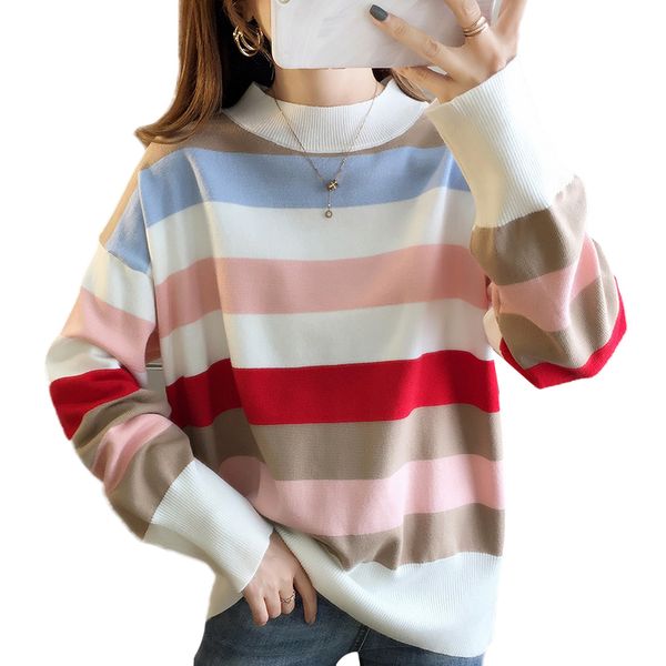 autumn new stripe knitted sweater women o-neck fashion pullovers loose casual long sleeve winter female sweaters, White;black
autumn new stripe knitted sweater women o-neck fashion pullovers loose casual long sleeve winter female sweaters, White;black