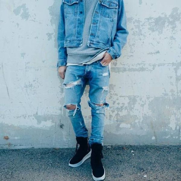 ewq 2019 new arrival men clothing chic holes zipper denim pants mid-waits straight long solid pants for male hd578, Blue
ewq 2019 new arrival men clothing chic holes zipper denim pants mid-waits straight long solid pants for male hd578, Blue