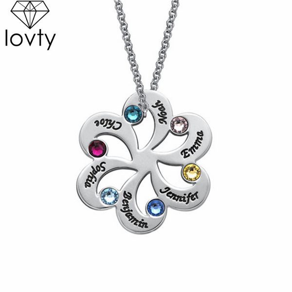 lovty women personalized necklac custom birthstone pendant necklace engraved 6 names birthday gifts for mother and her with box, Silver
lovty women personalized necklac custom birthstone pendant necklace engraved 6 names birthday gifts for mother and her with box, Silver