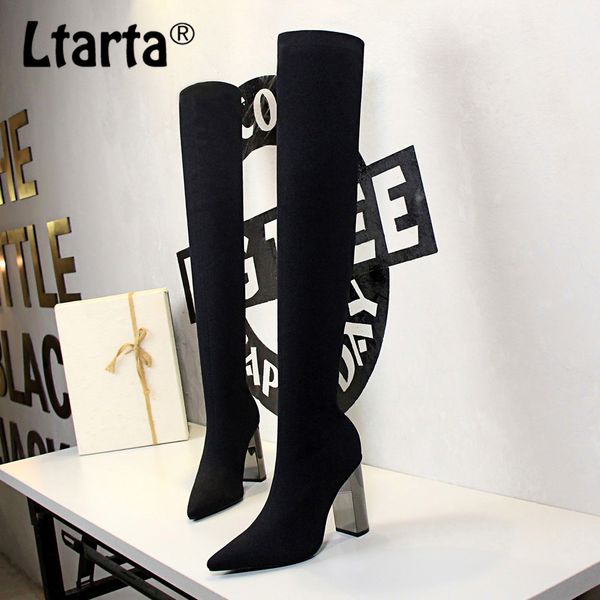 ltarta 2020 woman long knee boots square metal heel high heeled pointy elasticity thin wool boots. ds-3128-1 mx200324, Black
ltarta 2020 woman long knee boots square metal heel high heeled pointy elasticity thin wool boots. ds-3128-1 mx200324, Black
