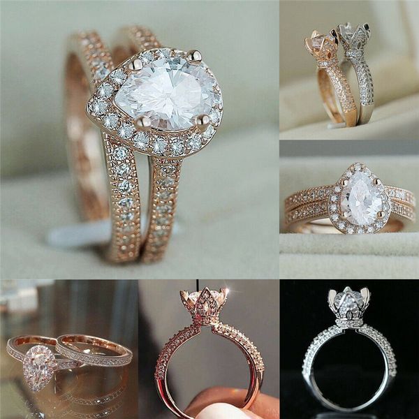 2019 brand new classic women ladies rings rose gold filled white rings women wedding engagement crystal rings size 6-10, Silver
2019 brand new classic women ladies rings rose gold filled white rings women wedding engagement crystal rings size 6-10, Silver