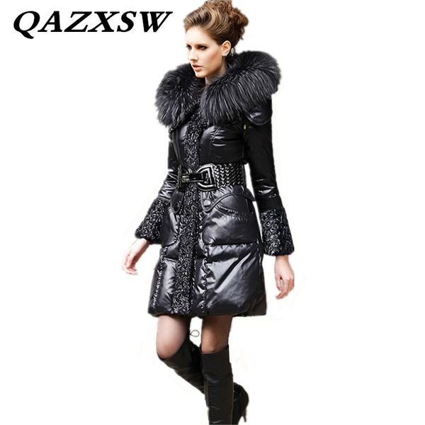 2018 new winter large size slim warm thick long women fur coat down jacket fashion temperament solid fur collar down coat lf281, Black
2018 new winter large size slim warm thick long women fur coat down jacket fashion temperament solid fur collar down coat lf281, Black