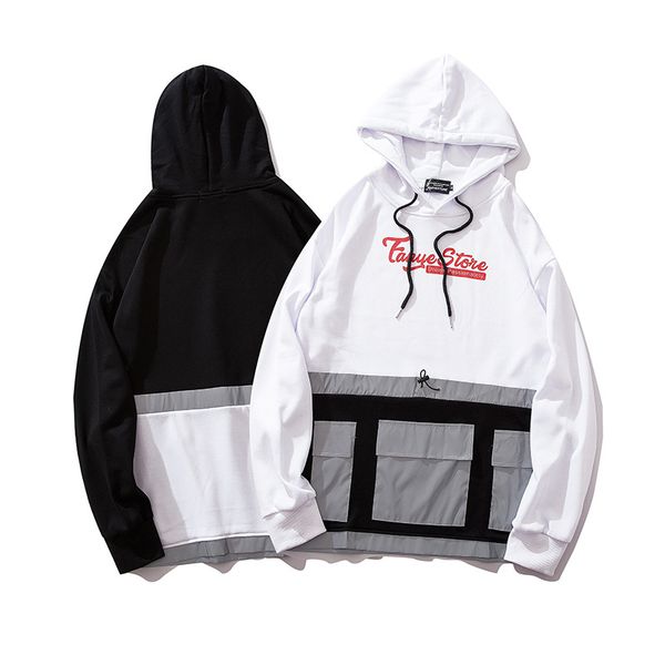 men's hoodies & sweatshirts mens letter print patchwork multi pockets reflective male harajuku fashion hooded streetwear hip hop pullov, Black
men's hoodies & sweatshirts mens letter print patchwork multi pockets reflective male harajuku fashion hooded streetwear hip hop pullov, Black