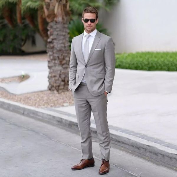 light gray wedding men suits slim fit bridegroom tuxedos mens two pieces groomsmen suit formal business causal blazers, White;black
light gray wedding men suits slim fit bridegroom tuxedos mens two pieces groomsmen suit formal business causal blazers, White;black