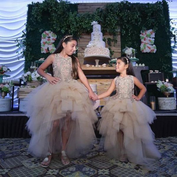 champagne a line lace high low flower girl dresses for wedding sheer jewel neck appliqued pageant gowns tulle tiered kids prom dress, White;blue
champagne a line lace high low flower girl dresses for wedding sheer jewel neck appliqued pageant gowns tulle tiered kids prom dress, White;blue
