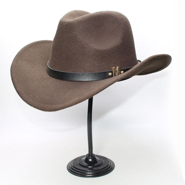 luckylianji vintage women men wool wide brim cowboy western cowgirl bowler hat fedora cap m letter leather band (57cm/adjust, Blue;gray
luckylianji vintage women men wool wide brim cowboy western cowgirl bowler hat fedora cap m letter leather band (57cm/adjust, Blue;gray