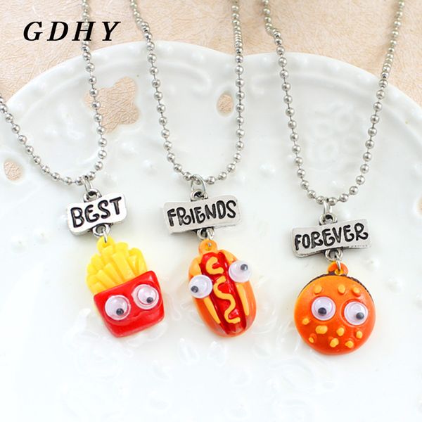 gdhy 3 pz/set french fries dog bread hamburger necklaces pendant necklaces cartoon for kids friends necklace jewelry, Silver
gdhy 3 pz/set french fries dog bread hamburger necklaces pendant necklaces cartoon for kids friends necklace jewelry, Silver
