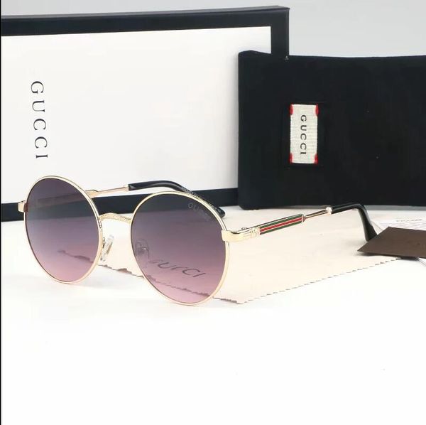 round metal sunglasses glasses gold flash lenses for men and women mirror sunglasses round sunglasses 699, White;black