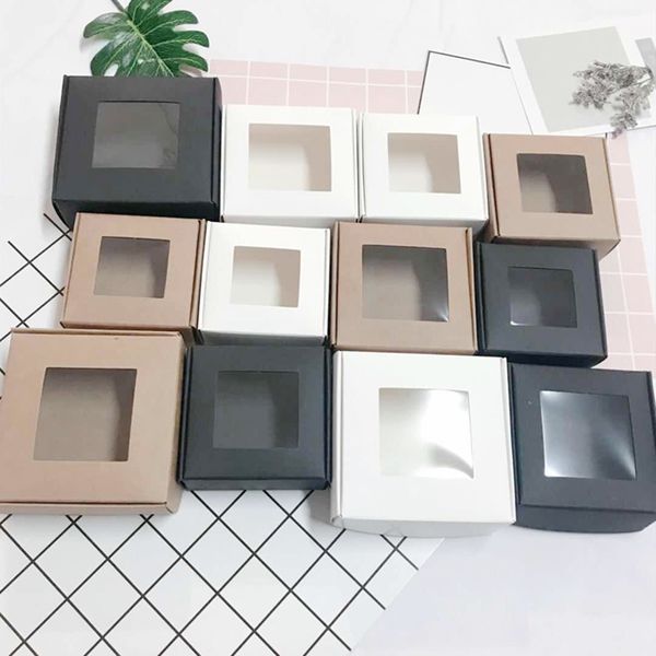 50pcs white foldable paper box kraft with pvc window black craft wedding candy box packing gift cardboard boxes package
50pcs white foldable paper box kraft with pvc window black craft wedding candy box packing gift cardboard boxes package