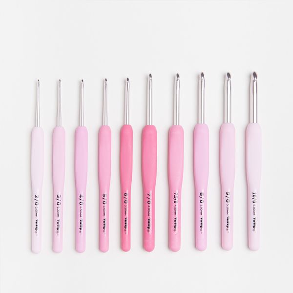 japan tulip ter/tel crochet hook pink resin handle knitting needles original authentic imported from japan 0.4-6.5mm, Black
japan tulip ter/tel crochet hook pink resin handle knitting needles original authentic imported from japan 0.4-6.5mm, Black