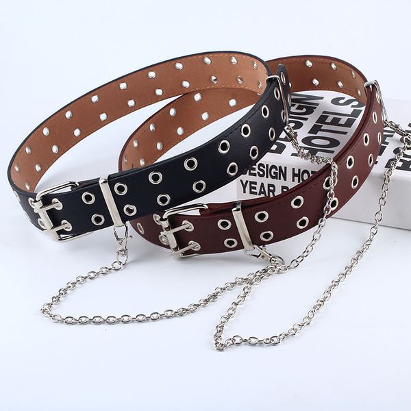 new women belt imitation leather pin buckle belt new punk wind jeans fashion individual decorative chain women present, Black;brown
new women belt imitation leather pin buckle belt new punk wind jeans fashion individual decorative chain women present, Black;brown