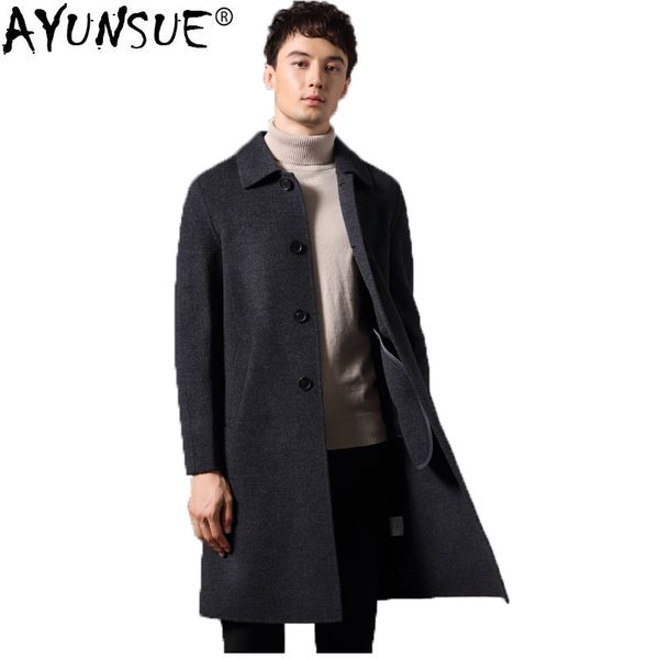 ayunsue handmade 100% wool coat men double-sided long jacket men autumn overcoat mens coats and jackets abrigo hombre kj1575, Black
ayunsue handmade 100% wool coat men double-sided long jacket men autumn overcoat mens coats and jackets abrigo hombre kj1575, Black