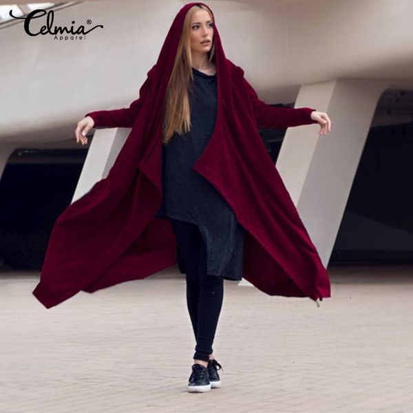 celmia women loose jackets winter warm long sleeve knitted cardigan casual pockets hooded long asymmetrical coats femme outwear, Black;brown
celmia women loose jackets winter warm long sleeve knitted cardigan casual pockets hooded long asymmetrical coats femme outwear, Black;brown