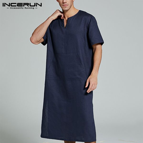 incerun men robes pajamas pure color short sleeve v neck fashion comfortable cotton homewear big pockets nightgown mens bathrobe, Black;brown
incerun men robes pajamas pure color short sleeve v neck fashion comfortable cotton homewear big pockets nightgown mens bathrobe, Black;brown