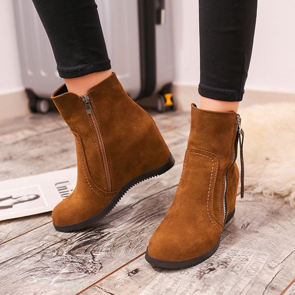 ankle boots for women winter warm wedges short boots height increasing ladies shoes plus size botas mujer chaussures femme, Black
ankle boots for women winter warm wedges short boots height increasing ladies shoes plus size botas mujer chaussures femme, Black