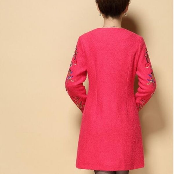 womens wool blend brand design winter coat women warm flower embroidered trench outwear female long jackets, Black
womens wool blend brand design winter coat women warm flower embroidered trench outwear female long jackets, Black