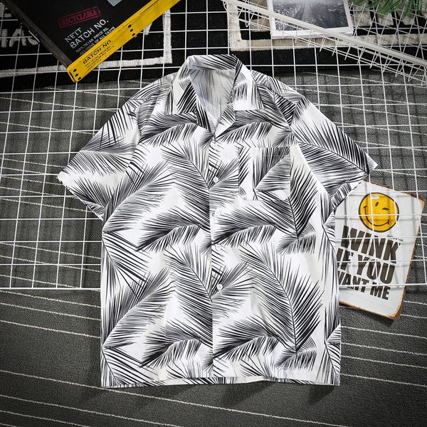 ymwmhu 2020 new men's shirt short sleeve fashion summer beach loose fit shirt turn-down collar casual men clothes harajuku, White;black 
ymwmhu 2020 new men's shirt short sleeve fashion summer beach loose fit shirt turn-down collar casual men clothes harajuku, White;black