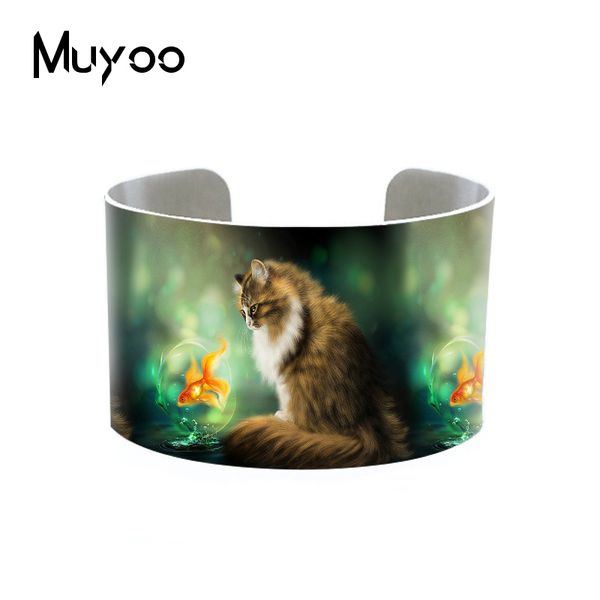 2020 new fashion kitten loves fish aluminum cuff lovely cute cats animals handmade adjustable bangles, Black
2020 new fashion kitten loves fish aluminum cuff lovely cute cats animals handmade adjustable bangles, Black