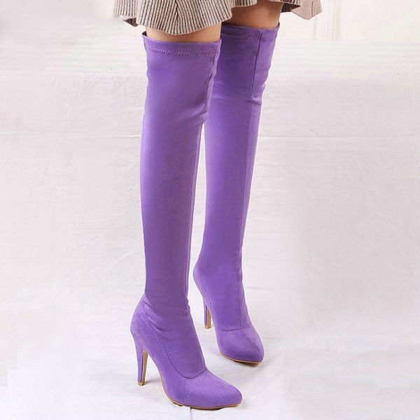 2019 winter colorful yellow purple pink thin high heel woman shoes over the knee high boots women overknee boots, Black
2019 winter colorful yellow purple pink thin high heel woman shoes over the knee high boots women overknee boots, Black