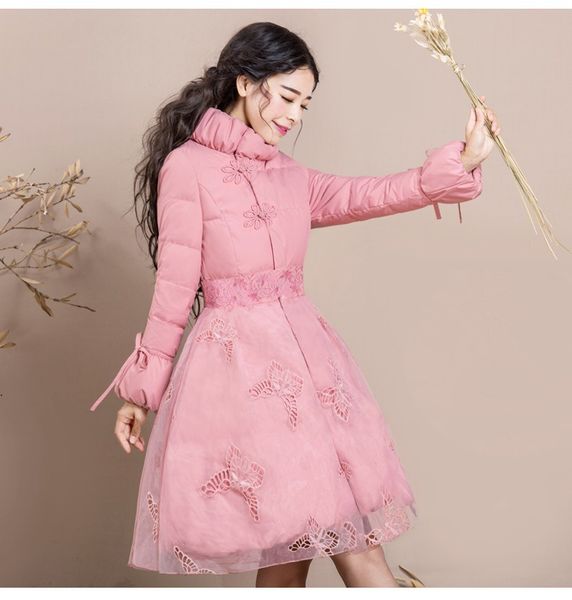 autumn winter coat women temperament embroidery long slim down parkas girls students sweet pink coats plus size overcoat, Tan;black
autumn winter coat women temperament embroidery long slim down parkas girls students sweet pink coats plus size overcoat, Tan;black