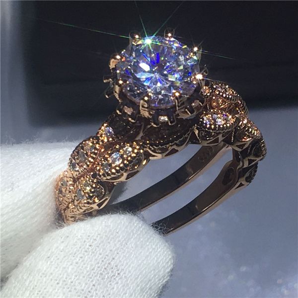 vintage women round cut 3ct diamond cz rings rose gold filled 925 sterling silver flower wedding band ring set for wome, Slivery;golden
vintage women round cut 3ct diamond cz rings rose gold filled 925 sterling silver flower wedding band ring set for wome, Slivery;golden