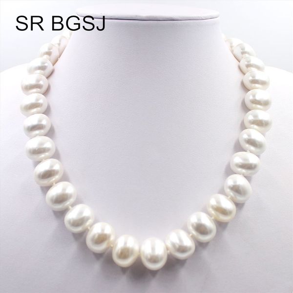 15x12mm white south sea shell pearl egg shape beads knot gp clasp wedding jewelry necklace 18, Silver
15x12mm white south sea shell pearl egg shape beads knot gp clasp wedding jewelry necklace 18, Silver