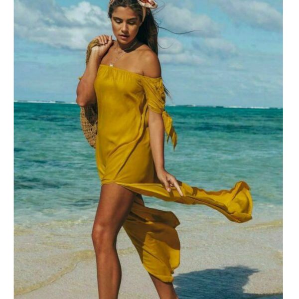 sarongs off shoulder bikini cover up summer beach dresses women swim suit short sleeve solid swimsuits, Blue;gray
sarongs off shoulder bikini cover up summer beach dresses women swim suit short sleeve solid swimsuits, Blue;gray