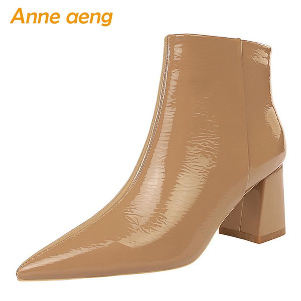 2019 new winter women ankle boots high square heel pointed toe solid zipper office ladies women shoes khaki short boots, Black
2019 new winter women ankle boots high square heel pointed toe solid zipper office ladies women shoes khaki short boots, Black