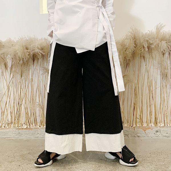 men cotton linen black white splice casual wide leg pant male japan streetwear kimono trousers couple skirt pant
men cotton linen black white splice casual wide leg pant male japan streetwear kimono trousers couple skirt pant