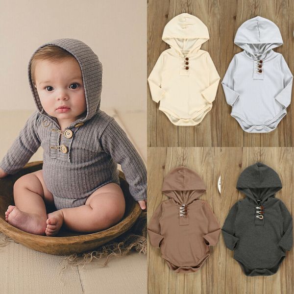 Autumn Spring Newborn Baby Girl Boy Hooded Romper Long Sleeve Button Knitted Jumpsuit Soft Solid Outfit Clothes, Beige
Autumn Spring Newborn Baby Girl Boy Hooded Romper Long Sleeve Button Knitted Jumpsuit Soft Solid Outfit Clothes, Beige