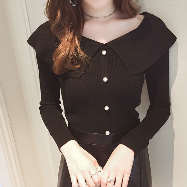 autumn doll collar sweater knitted fashion womens sweaters for women pullover jumper pull femme hiver truien dames, White;black
autumn doll collar sweater knitted fashion womens sweaters for women pullover jumper pull femme hiver truien dames, White;black