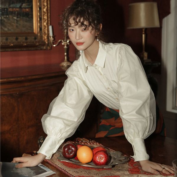lanmrem 2020 new spring lapel single breasted lantern sleeve shirt women vintage loose casual splice mesh blouse tide pd375, White
lanmrem 2020 new spring lapel single breasted lantern sleeve shirt women vintage loose casual splice mesh blouse tide pd375, White