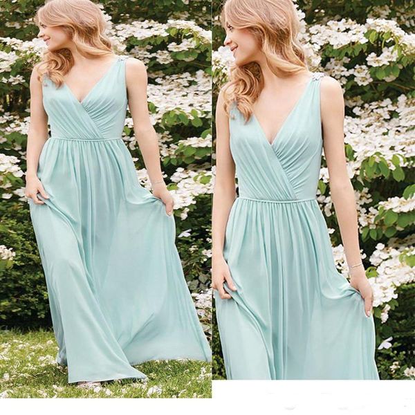 Elegant Sexy Mint Green Chiffon Bridesmaid Dresses Floor Length Long Vestido de invitado de boda Cheap Country Bridesmaid Robes
Elegant Sexy Mint Green Chiffon Bridesmaid Dresses Floor Length Long Vestido de invitado de boda Cheap Country Bridesmaid Robes