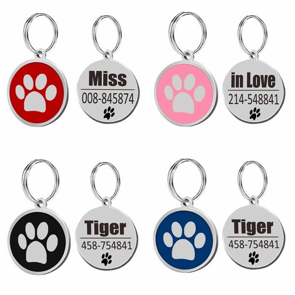 stainless steel personalized dog id tag dog accessories metal customized round pet id tags plate pet 4 colors
stainless steel personalized dog id tag dog accessories metal customized round pet id tags plate pet 4 colors