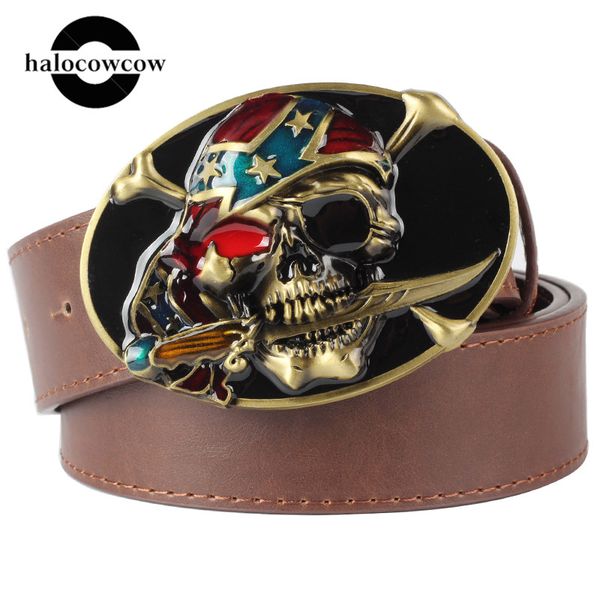men hip-hop double knife pirate skull buckle belts for mens punk alloy smooth buckle belt, Black;brown
men hip-hop double knife pirate skull buckle belts for mens punk alloy smooth buckle belt, Black;brown