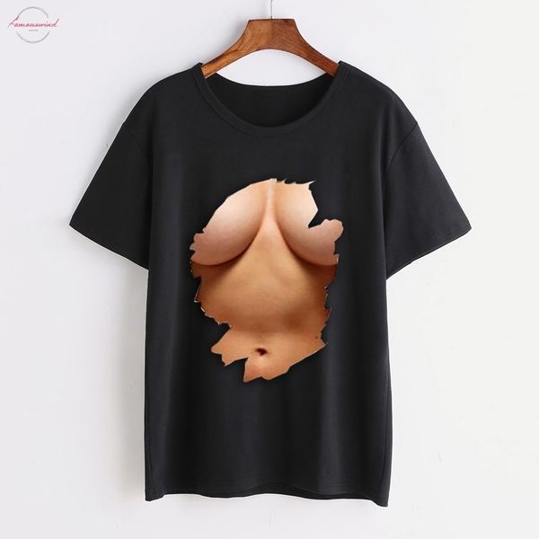 big boobs stomach pack abs print t shirt womens short sleeve summer creative pattern funny female modal print tees 5$, White
big boobs stomach pack abs print t shirt womens short sleeve summer creative pattern funny female modal print tees 5$, White
