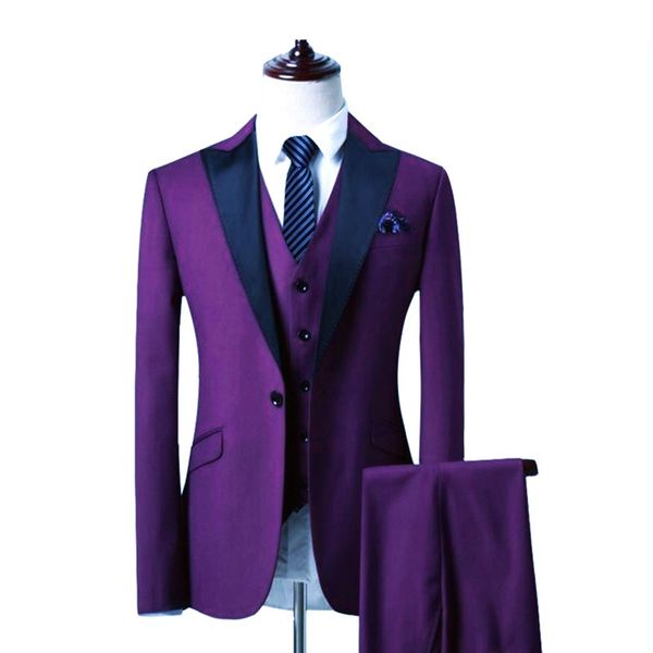 custom made groomsmen purple groom tuxedos peak black lapel men suits wedding man bridegroom (jacket + pants + vest) l230, Black;gray
custom made groomsmen purple groom tuxedos peak black lapel men suits wedding man bridegroom (jacket + pants + vest) l230, Black;gray