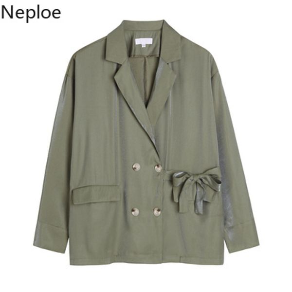 women's suits & blazers neploe korean causal women double breasted notched collar suit jacket 2021 bow tie long sleeve blazer feminino, White;black
women's suits & blazers neploe korean causal women double breasted notched collar suit jacket 2021 bow tie long sleeve blazer feminino, White;black