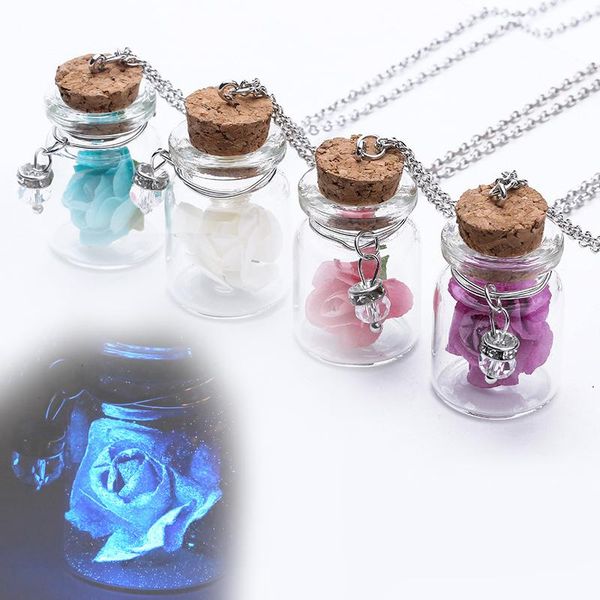 lnrrabc trendy fresh women flower necklace luminous glass bottles pendant chain chic sand fashion jewelry, Silver
lnrrabc trendy fresh women flower necklace luminous glass bottles pendant chain chic sand fashion jewelry, Silver