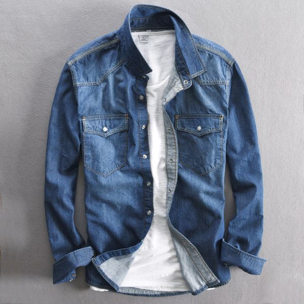 100% cotton denim shirts men brand autumn shirt for men long-sleeved blue shirt mens fashion casual shirts male chemise, White;black
100% cotton denim shirts men brand autumn shirt for men long-sleeved blue shirt mens fashion casual shirts male chemise, White;black