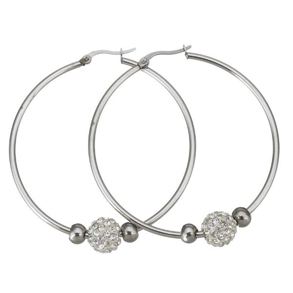 charm 53x56mm stainless steel hoop earring with clay pave for color sold by pair woman & rhinestone original, Golden
charm 53x56mm stainless steel hoop earring with clay pave for color sold by pair woman & rhinestone original, Golden