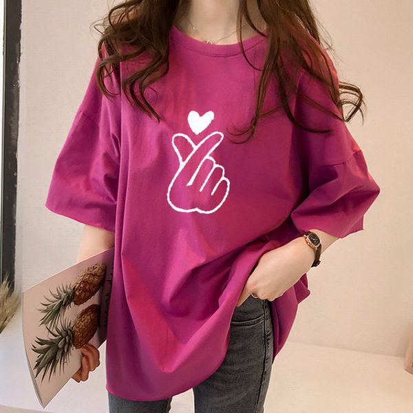 live source women's fashion spring and summer loose short-sleeved t-shirt female printing baitao tee shirt femme, White
live source women's fashion spring and summer loose short-sleeved t-shirt female printing baitao tee shirt femme, White