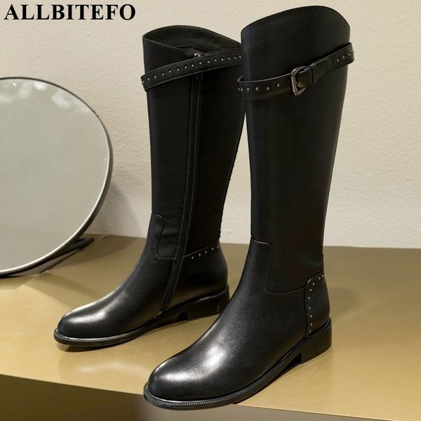 allbitefo genuine leather+pu autumn winter women boots belt buckle fashion boots women knee high, Black
allbitefo genuine leather+pu autumn winter women boots belt buckle fashion boots women knee high, Black