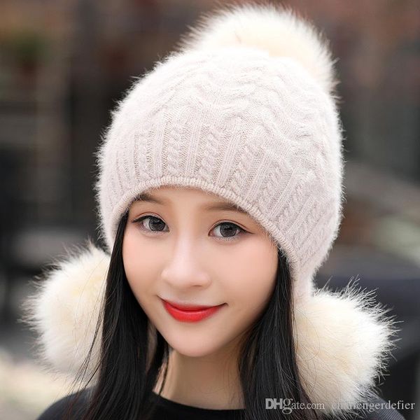 wool hat female solid color one baotou earmuffs knit hat autumn and winter new warm rabbit fur cap, Black;white
wool hat female solid color one baotou earmuffs knit hat autumn and winter new warm rabbit fur cap, Black;white